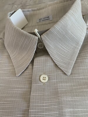 SALVATORE FERRAGAMO %100 COTTON LONG SLEEVE MEN DRESS SHIRT BRAND NEW ITALY  SZ17