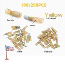 12-10 Heat Shrink Bullet Female Male Wire Connector Crimp Terminals Waterproof