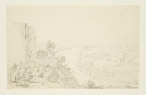 J. PEIPERS (1805-1878), Ufer der Rhône unterhalb von Lyon, Bleistift Romantik - Picture 2 of 7