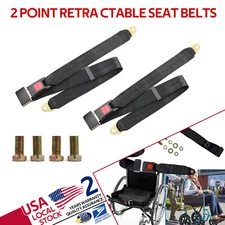 Universal 2x Car Seat Belt Lap 2 Point Safety Travel Adjustable Retractable