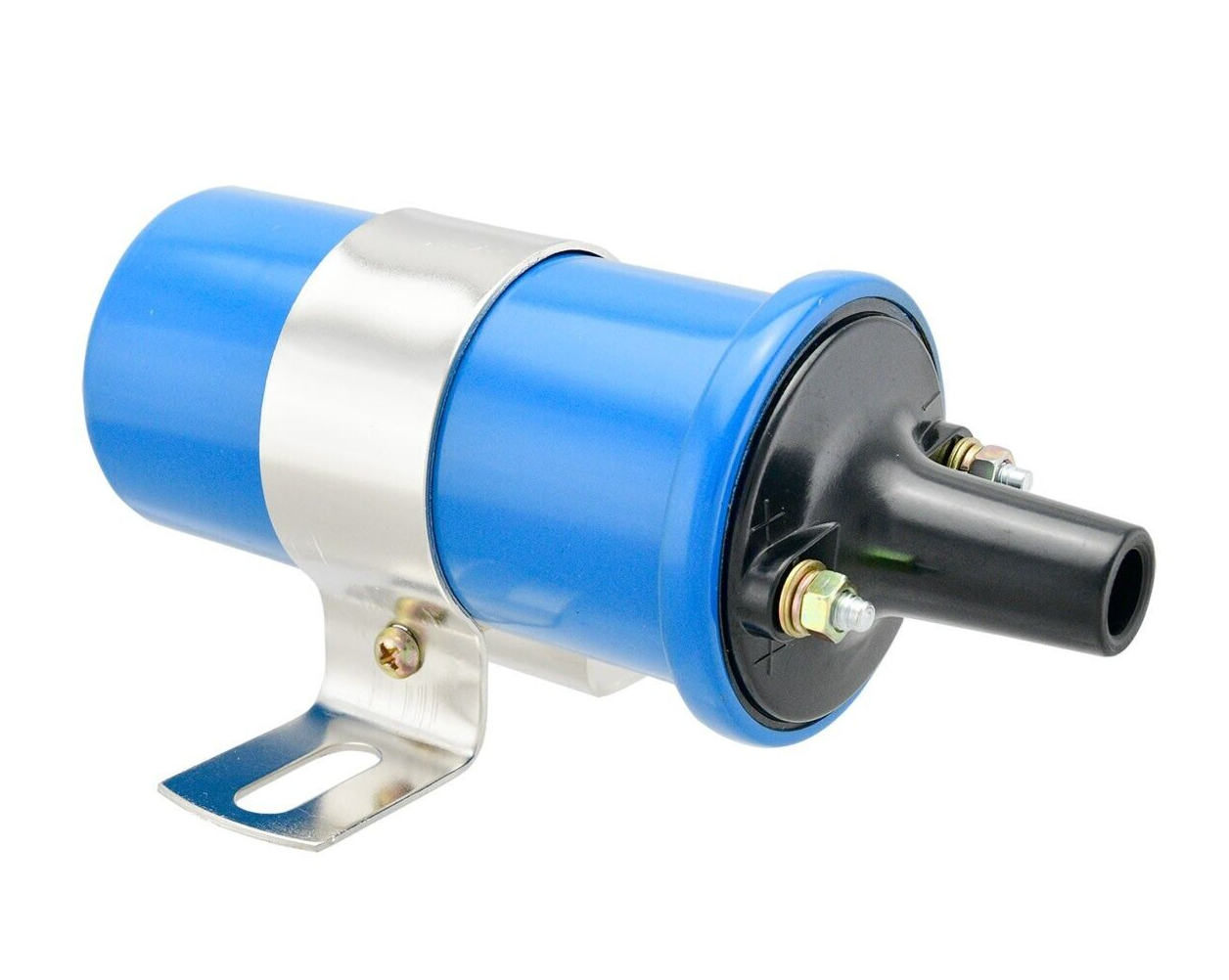 Blue Universal 12 Volt External Ignition Coil Oil Filled 45,000 V SB Chevy Ford