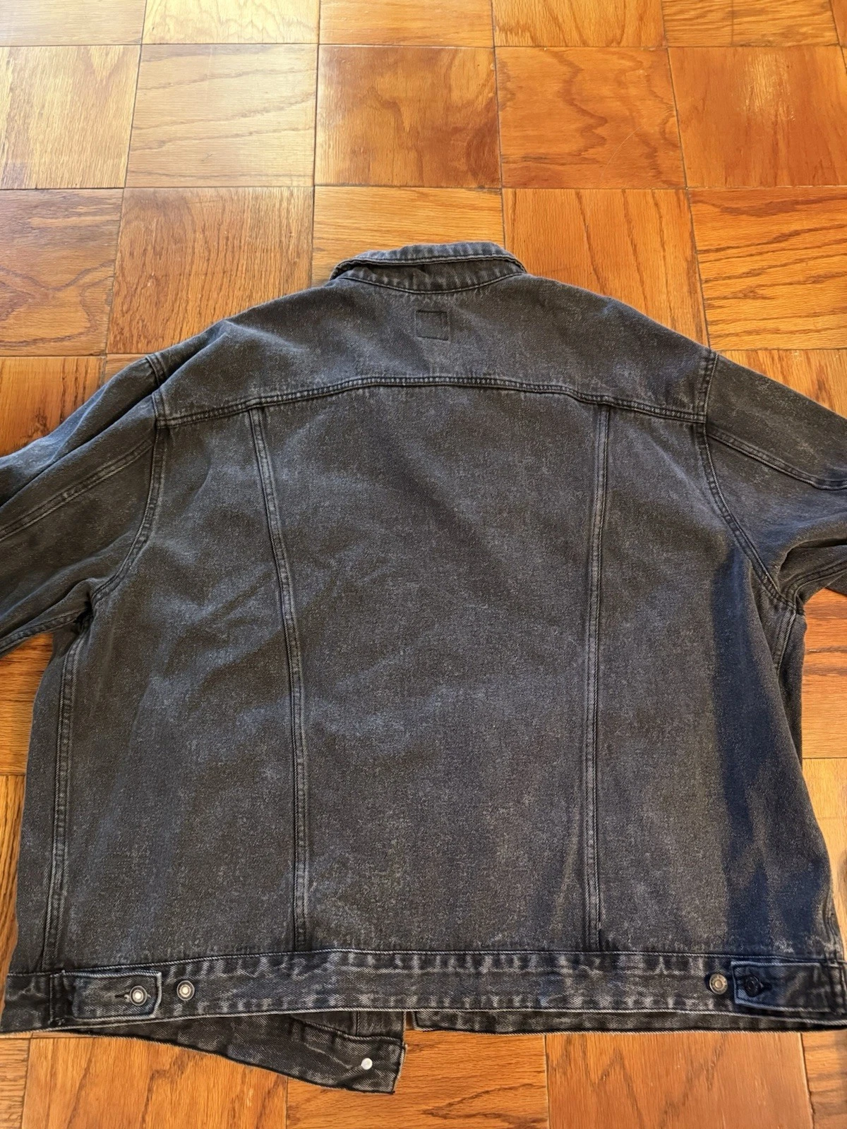 Wild Fable Unisex Oversized Black Denim Trucker Jacket 2X Cotton - product detail image 13