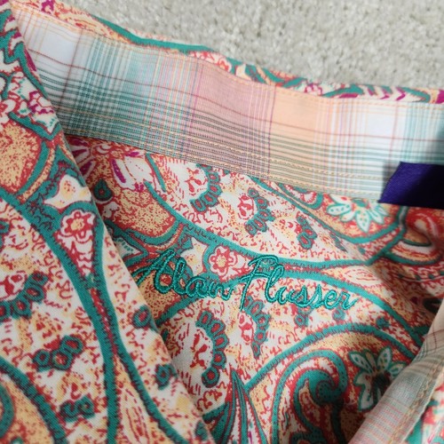 Alan Flusser Paisley Shirt Men XXL AOP Button Up Flip Cuff Luxury Wealth Money - Picture 6 of 6