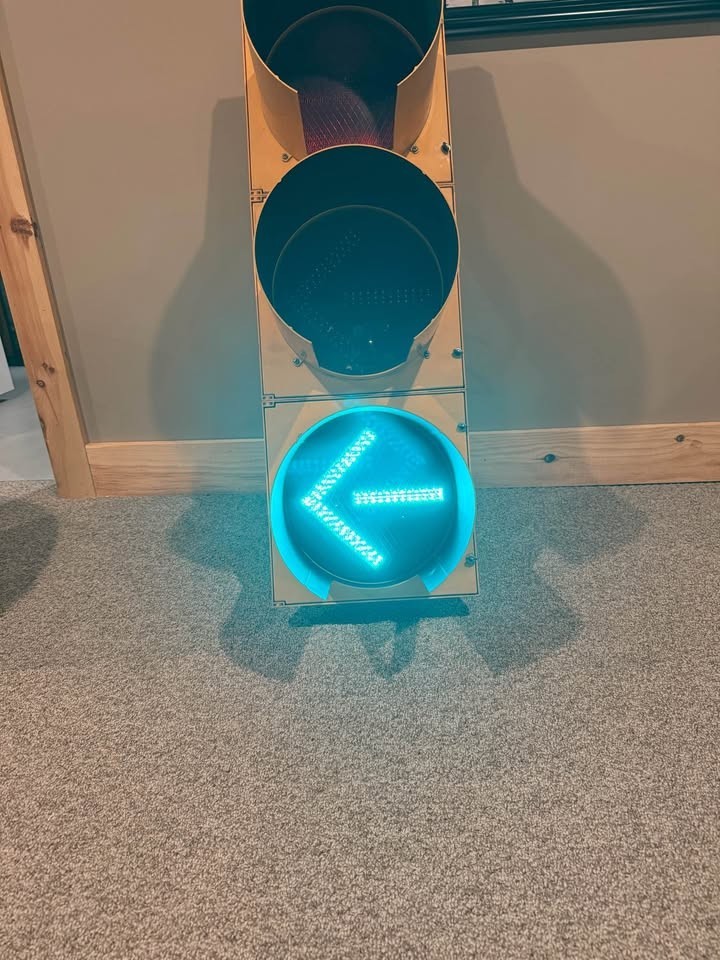 Mancave Christmas Idea Authentic Eagle Durisig Traffic Light 12"  LED Arrows  X