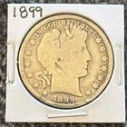 1899 Barber half dollar Silver Coin Circulated US Barber Variety