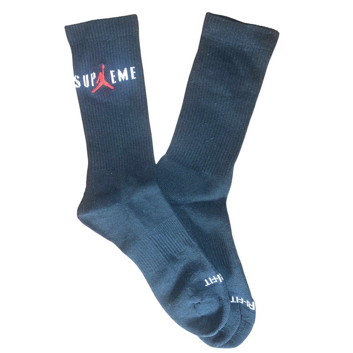 Supreme Jordan Crew Socks Black Dri-Fit 1 Single Pair Men's Large