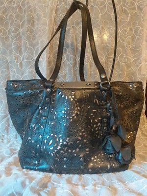 Patricia Nash Metallic Tooled Laser Lace Benvenuto Tote Metallic Shoulder Purse