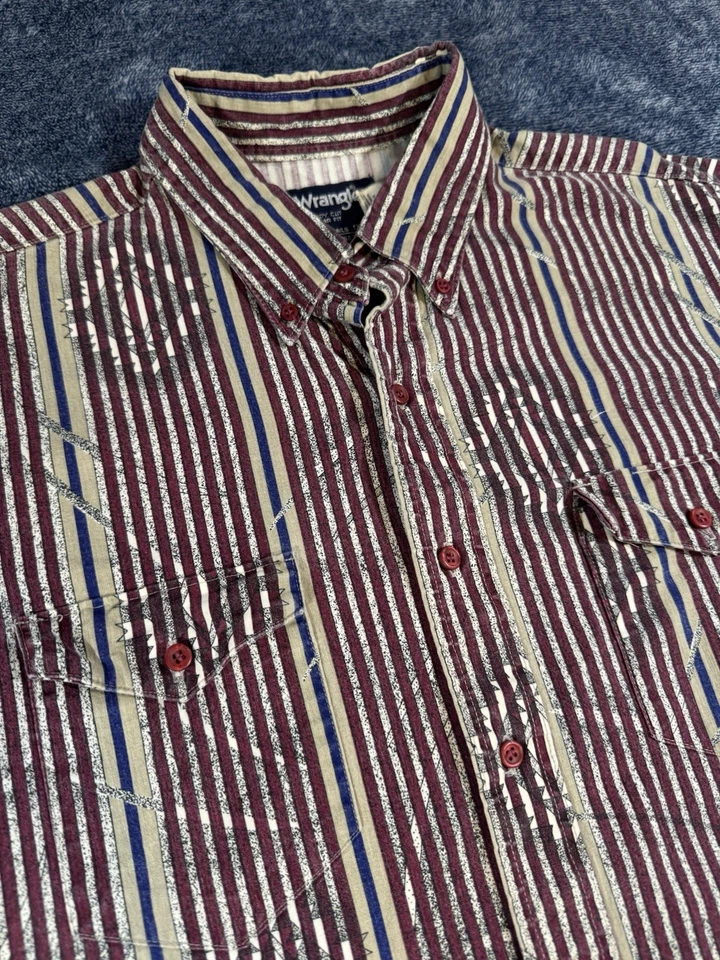 WRANGLER Shirt Men's Large Aztec Western VTG Rodeo Cowboy Work Outdoor - Image 1 of 4