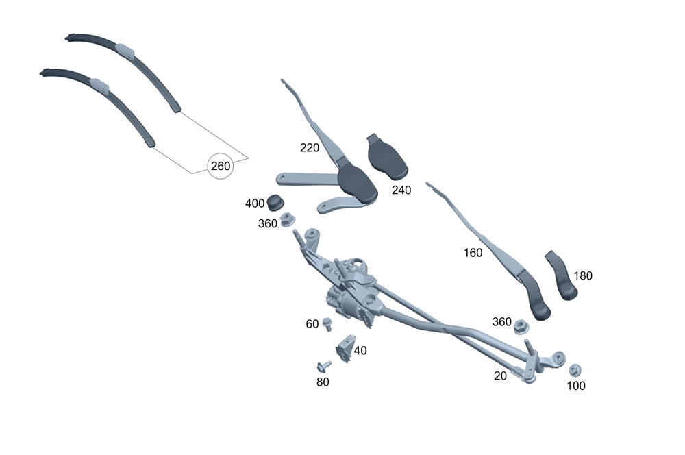 Genuine Mercedes Wiper Blade Repair Kit 254-820-64-00 OEM Replacement