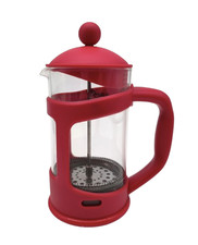 ☕ Cafetière à piston 800 ml – French Press rouge – Verre & filtre inox – Design