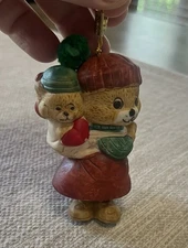 JASCO CARING CRITTER CHIMERS Bisque Porcelain Bell Handpainted Ornament Mouse 