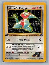 Sabrina's Porygon #98/132 1st Edition Gym Challenge (Ken Sugimori) Pokemon - LP on eBay