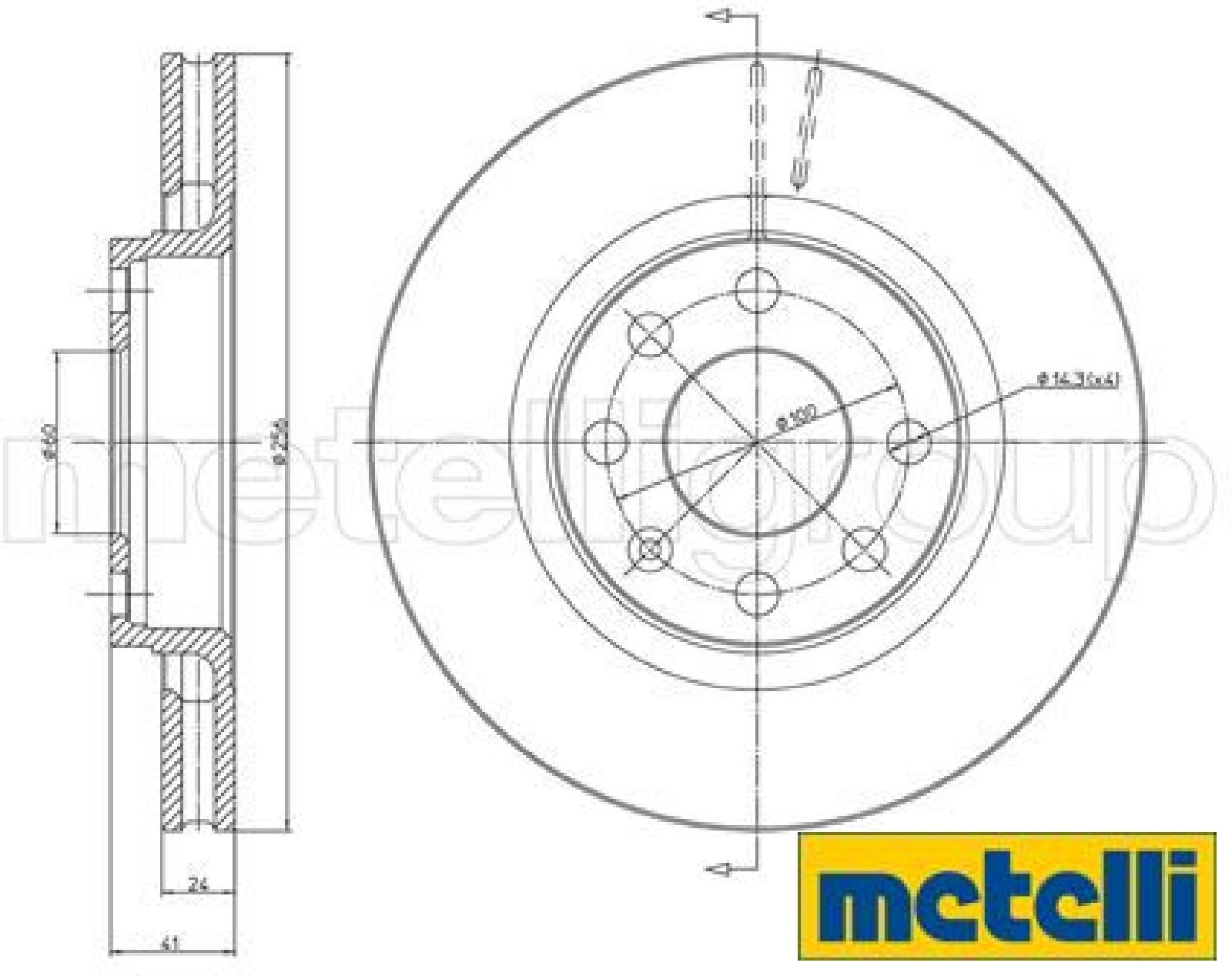 2x Bremsscheibe metelli 23-0166 2 Bremsscheiben Vorderachse Vorne