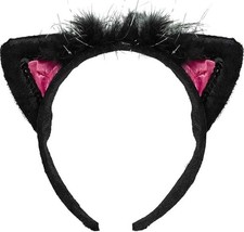Cat Ears Headband Fuzzy Black Cat Headband Ear Black Costume Pretend Play