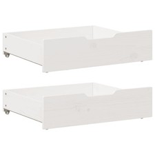 WALPLUS Under-Bed Drawers 2 pcs White 75x55x17 cm Solid Pine Wood