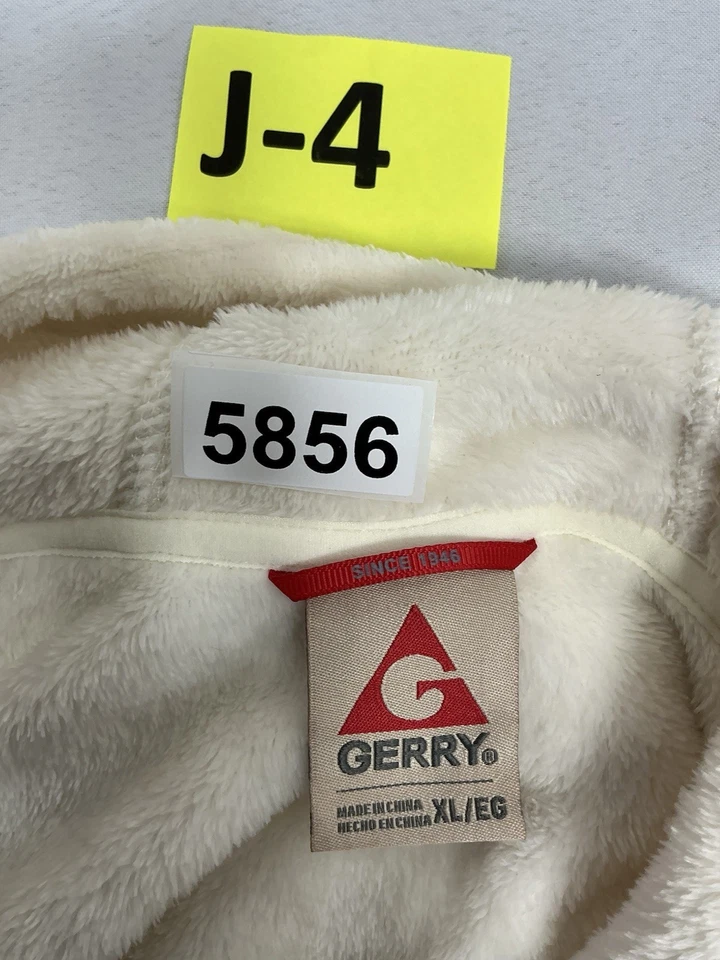 Womans Gerry Hoodie Pullover XL Cream 1/4 Zip Pockets  - Image 3 of 4