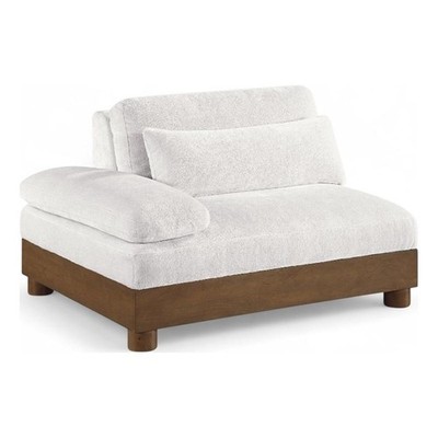 Meridian Furniture Turin Cream Chenille Upholstered Modular Left Arm Chair