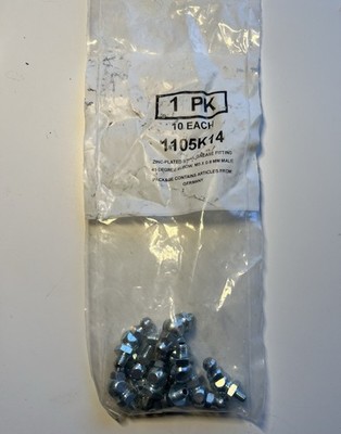 M5 x 0.8 Zinc Steel 45 Degree Grease Fitting 10 Pack Male Thread