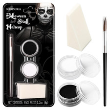 Black and White Face Paint Skeleton Makeup Kit Halloween Character Set for Ki...