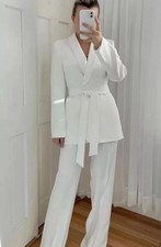 Zara Women Belted Tuxedo Ecru Jacket Blazer Zw Collection Size Xs Ref 2635/188