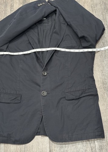 Hugo Boss Blazer Men’s 100%Cotton Órganic Sport Coat Light Denim Look Black 42R - Picture 10 of 19
