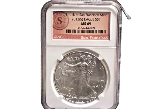 2012 (S) American Silver Eagle - NGC MS69 Struck at San Francisco Mint