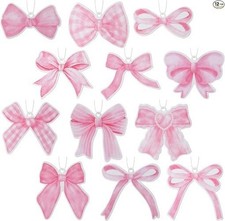 12Pcs Pink Coquette Bow Car Air Freshener Hanging Aesthetic Car Diffuser Pink