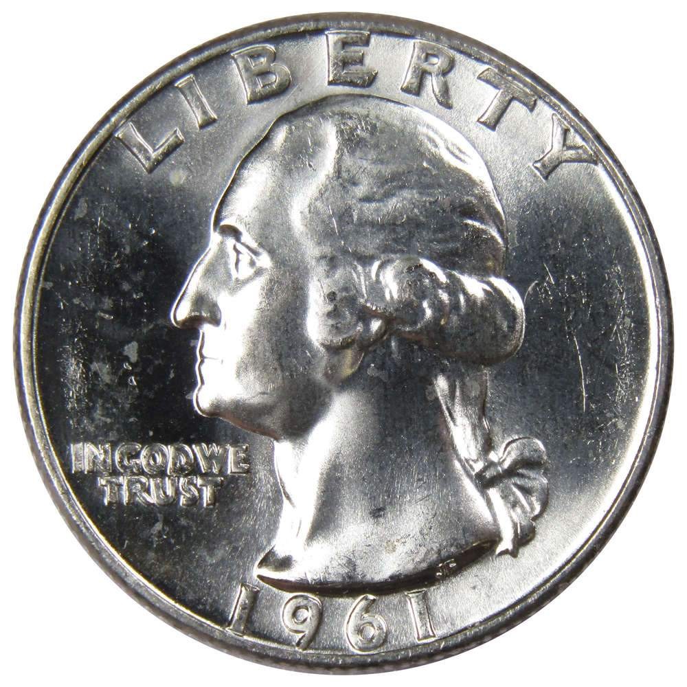 1961 D Washington Quarter BU Uncirculated Mint State 90% Silver