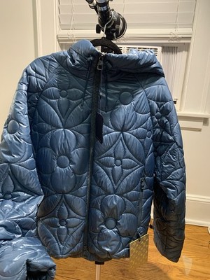 LOUIS VUITTON blue FLOWER MONOGRAM PUFFER JACKET FR48 US38 $3450