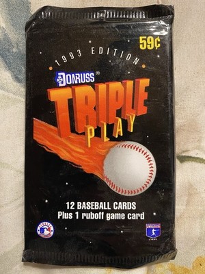 Donruss 1993 Triple Play MLB Baseball Card Pack - 12 Cards + Ruboff Game Card