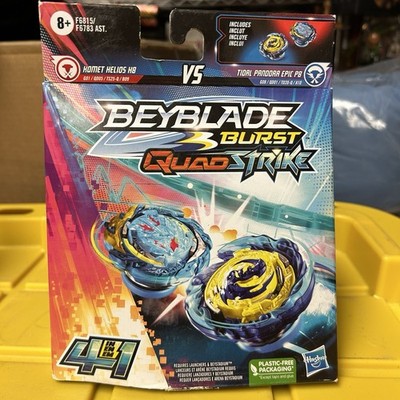 Beyblade Burst QuadStrike Komet Helios H8 and Tidal Pandora Epic P8 Spinning Top
