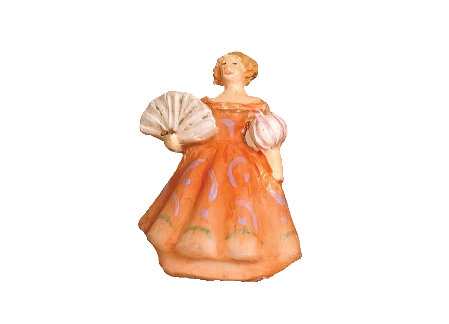Dolls House Miniature Ornamental Lady in Orange 2915