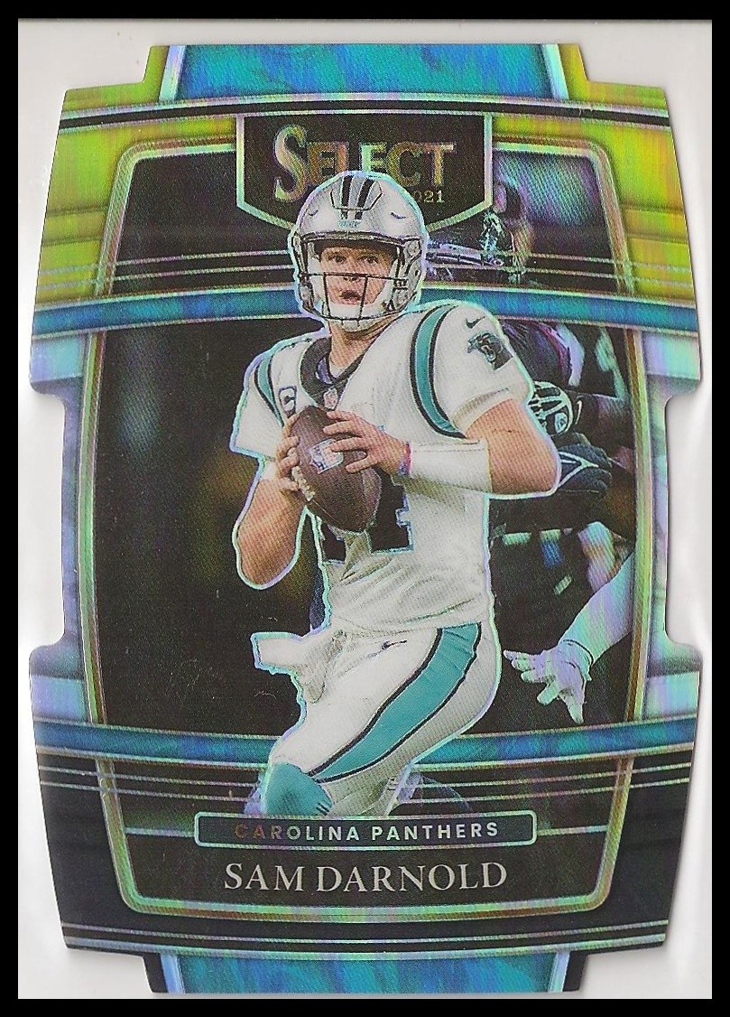 2021 Panini Select #7 Sam Darnold Black and Gold Prizm Die Cut
