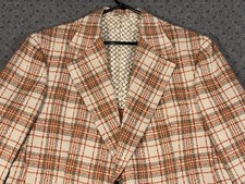 VTG Clubman Blazer Sport Coat 70 s Plaid Men s 42-44R Union Made USA Multicolor