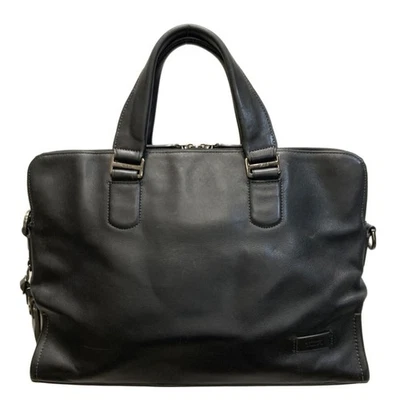 Sac à main d'affaires homme TUMI HARRISON SENECA 2 voies mallette cuir noir... - Photo 1/4