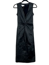 Michael Kors Collection Lambskin Leather Twist Sheath Dress Black 2 NWOT $3950
