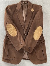 Corduroy Blazer 2 Button Brown Men's 40 L Japan Vintage Professor Elbow Patches