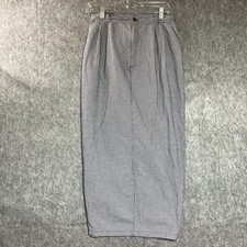 Vintage Skirt Womens PS Blue Gingham Check Pockets Maxi Pencil Petite Small