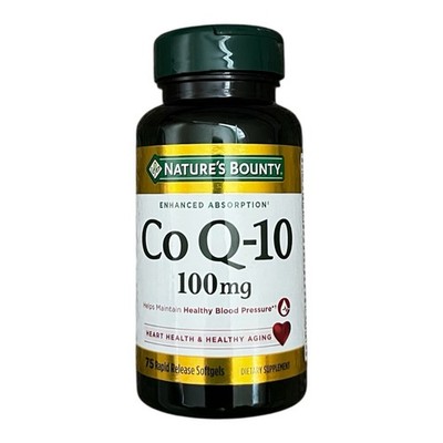 Nature's Bounty Co Q-10 100mg 75 Rapid Release Softgels Heart Health Exp 01/2027