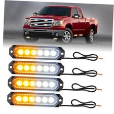 406T Emergency Strobe Grille Lights: 4Pcs 6 LED Sync Feature Amber/White