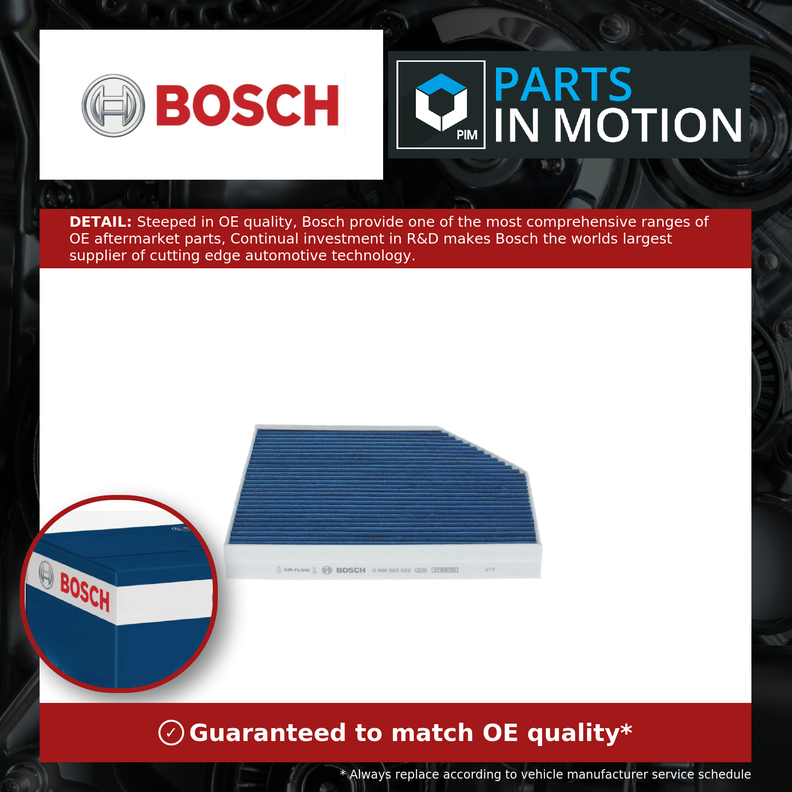 Pollen / Cabin Filter fits PORSCHE MACAN 95B 2014 on Bosch PAB81943920 Quality