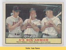 1961 Topps A's Big Armor ( ) Norm Siebern Hank Bauer Jerry Lumpe #119 READ 9jx