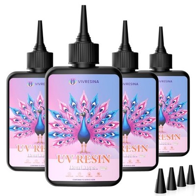 UV Resin 400g Crystal Clear Hard Type Fast Curing No Yellowing Low Odor for... 
