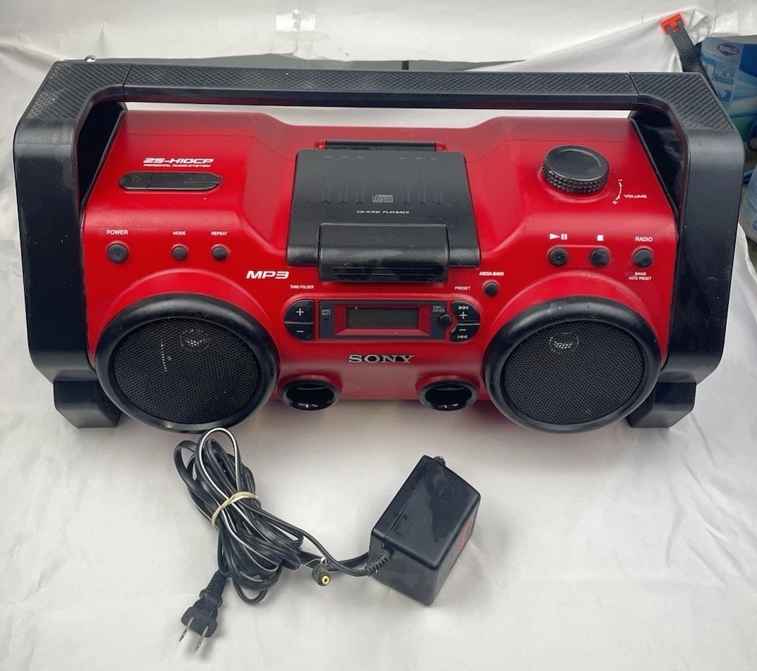 Sony ZS-H10CP Radio Boombox AM/FM/CD Portable Heavy Duty Wat