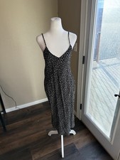 GapBlack Floral Spaghetti Strap Dress with slit