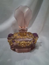 OLD Jeweled Czech Amythest Perfume Bottle