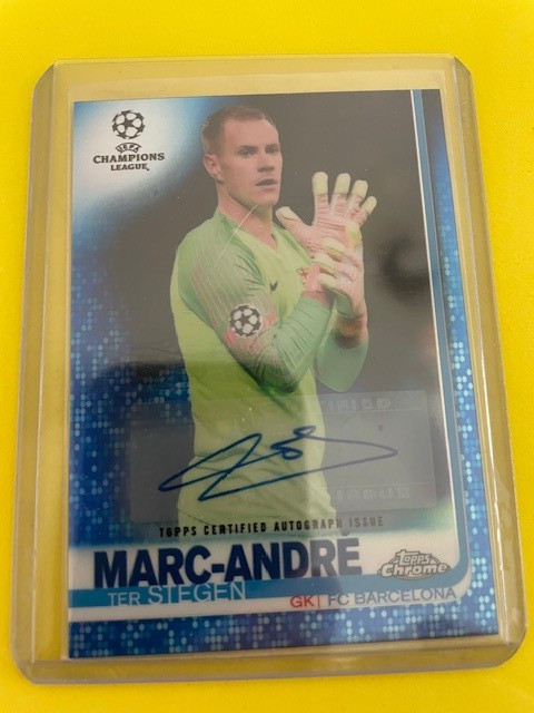 Marc-Andre Ter Stegen 2018 Topps Chrome UCL Blue Auto #4 /150 FC Barcelona