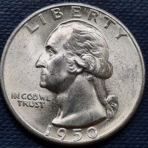 1950 S Washington Quarter 25c Silver BU UNC GEM Brilliant Uncirculated #97372