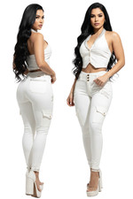 SET TOP JEANS PANTS COLOMBIANOS COLOMBIAN PUSH UP LEVANTA COLA BUTT LIFT BEIGE