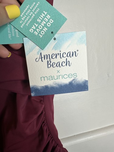 NWT! Maurices American Beach 1-Piece Ruched Swimsuit Bathing Suit Sz Medium - Picture 4 of 11
